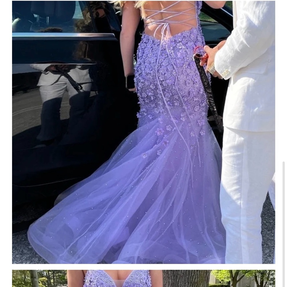 Andrea & Leo Purple Prom Dress Trumpet Mermaid - Picture 6 of 6